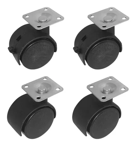 4 Ruedas Para Muebles Giratorias (2 Con Freno) 40mm Nylon