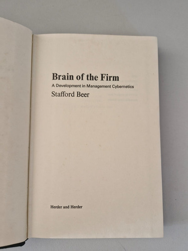 Livro, Brain Of The Firm, A Development In Management Cybernetics, Stafford Beer (Usado)