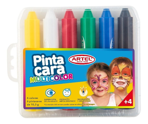 Pinta Caritas 6 Colores Artel  Original 