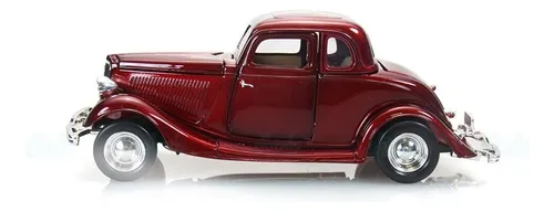 Ford Coupe 1934 Coleccionable Qp Motormax 73217 Escala 1/24 Color Vinotinto