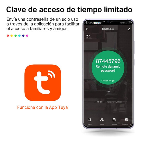 Cerradura Biometrica Inteligente Digital Huella Tarjeta Wifi Negro