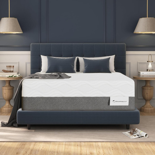 Colchon Espuma Viscoelástica De Alta Densidad 200*150*20cm Grey Oscuro Queen