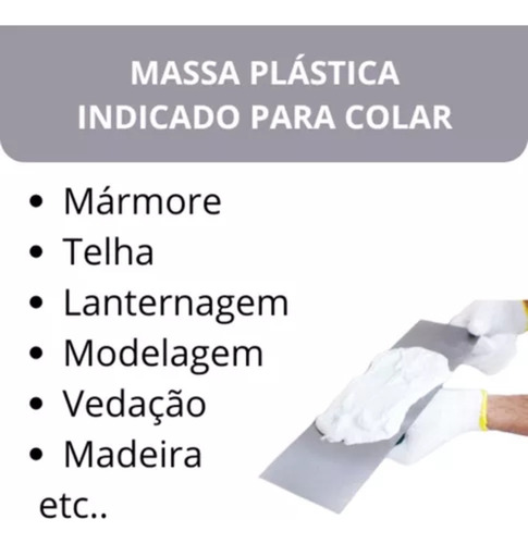 Massa Plástica Retoque Cinza 400g Reparos Gerais