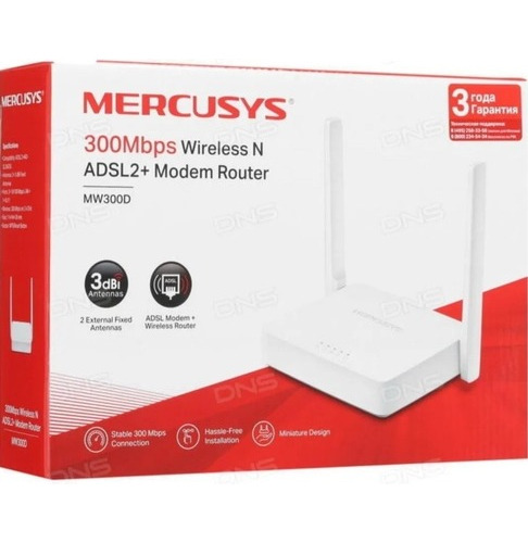 Mercusys Modem Router Mw300d + Adsl2 300mbps 2 Antenas 