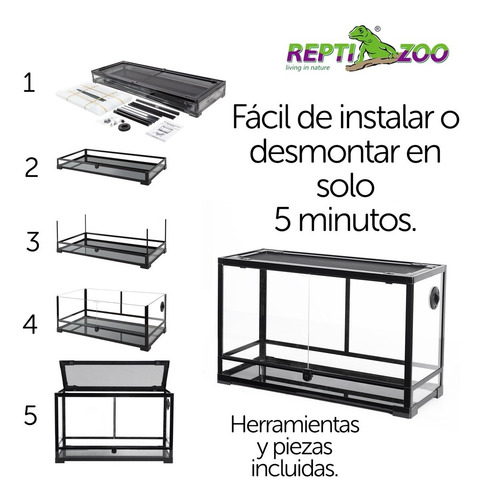 Reptizoo Terrario Reptiles Grandes 100l 76x30x45 Gecko Pitón