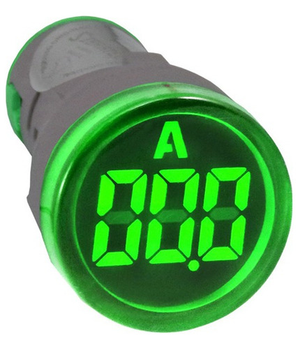 Amperímetro Digital Com 3 Dígitos Led Verde 22mm 0 A 100a