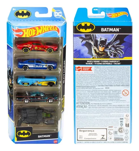 Conjunto 5 Carrinhos Hot Wheels Batman - Mattel - Alves Baby