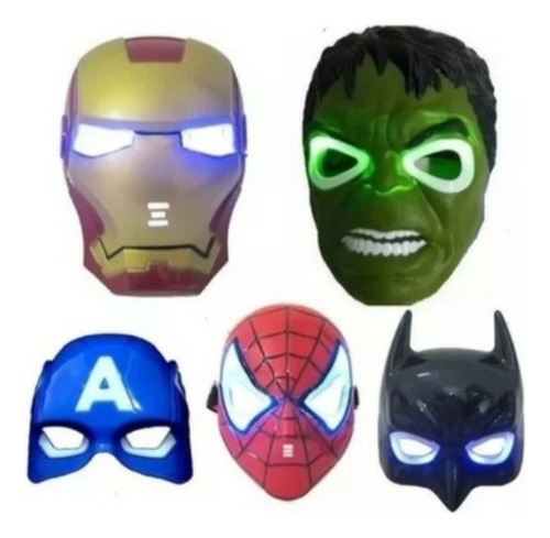 Máscaras Con Luz Hulk Spiderman Capitán América Batman X1