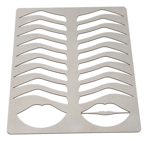Plantillas Para Cejas Y Labios, Plata Cepillada, Acero Inoxi
