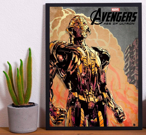 Cuadro Marco Negro Poster 33x48cm Avengers Era De Ultron Art