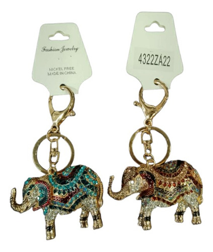 Llavero Strass Con Moqueton Elefante Za22