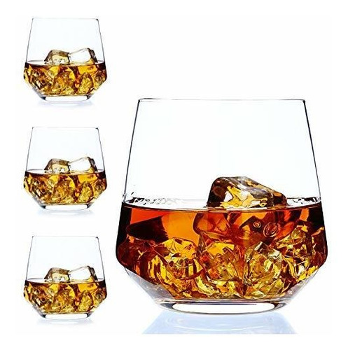 Juego De 4 Vasos De Whisky De Old  Ed Glass De 14 Oz Co...