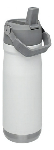 Botella térmica, botella de agua con forma de pajita abatible, color blanco Stanley