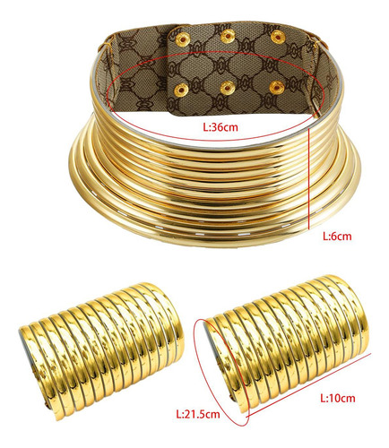 Conjunto De Joyas Africanas, Collar De Cuello Largo, Brazale