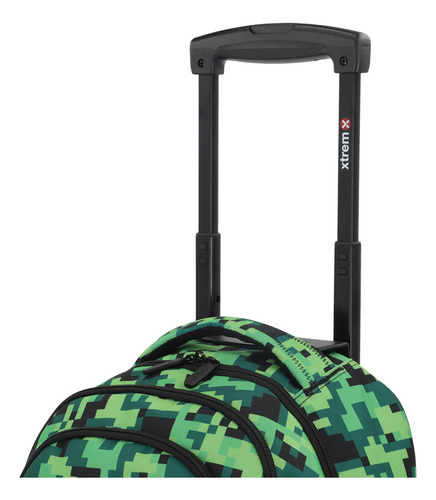 Mochila Con Ruedas Xtrem Cross 2.0 5xt Pixels Verde