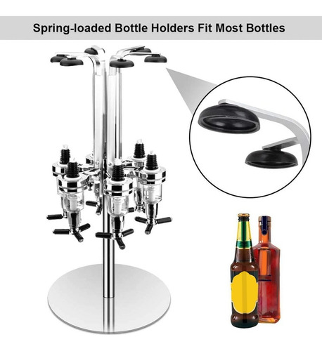 // .. Dispensador De Licor Giratorio De 6 Botellas, Juego De