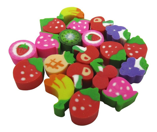 Goma De Borrar Estuche 20 Piezas Frutas Pack X 36
