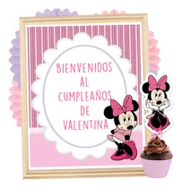 Comprar Kit Imprimible Minnie Mouse Cumpleaños Deco + Candybar