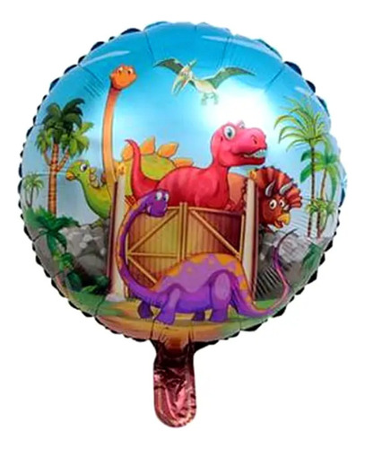 Globo Metalizado Dinosaurio #1 Fiestas Cumpleaños 43cm