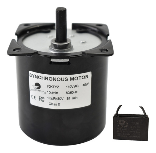 Motor De Engranajes De Alto Par 70ktyz Ac 110 V 10 Rpm, 40 W