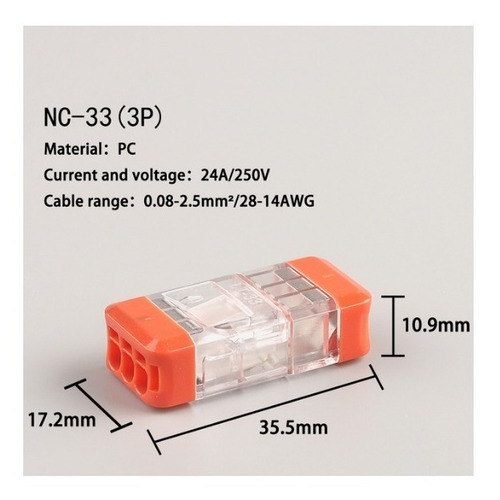 Imagem 4 de 4 de Kit 30 Conectores 3 Vias Engate Rápido