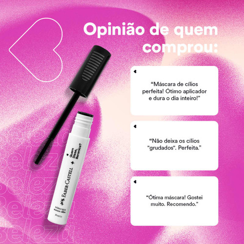 Máscara Marca Cílios Preto Qdb E Faber-castell 6ml