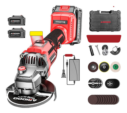 Esmerilhadeira Lixadeira Sem Fio Com 2 Baterias 21v Wicopet Cor Preto/vermelho