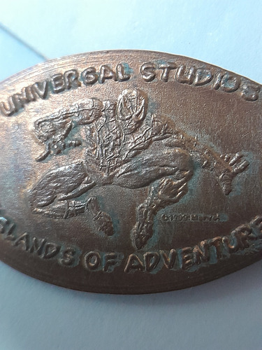 Moneda Alargada Aplastada Centavo Dolar Hombre Araña Disney (Usado)