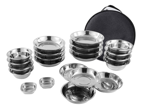 Tf Platos Y Tazones De Acero Inoxidable, Juego De 22 Piezas