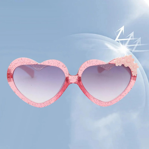 Yj1. 2 Gafas De Sol De Corazón Para Niños, Accesorio De Rosa