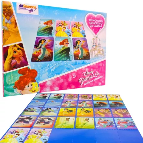 Kit Princesas Disney: Jogo da Memória + Mini Espelho + Post Its + Bolsinha  - Broker Corporativo