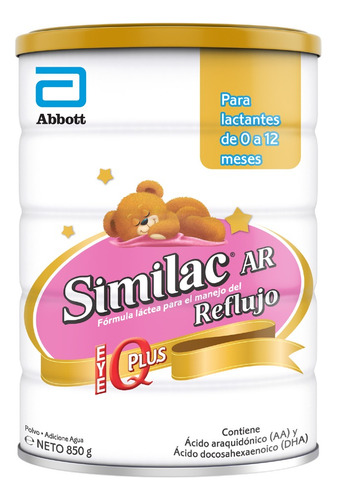 Leche de fórmula en polvo Abbott Similac AR en lata de 1 de 850g - 0  a 12 meses