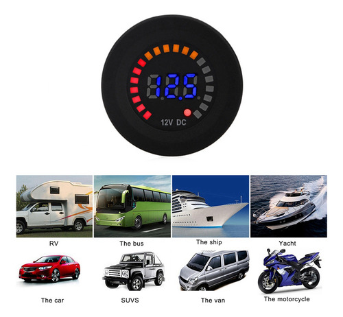 Painel De Voltímetro Digital Led Universal Car Boat 12v Vol
