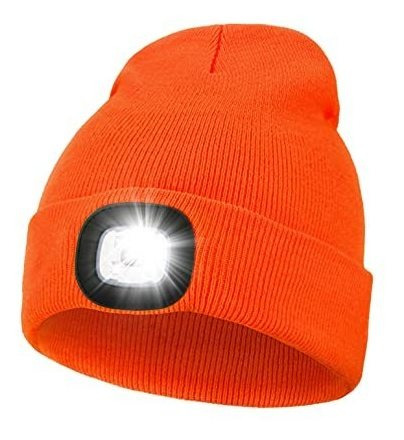 Gorro Unisex Luz Recargable Usb Libre Led Punto Nocturna