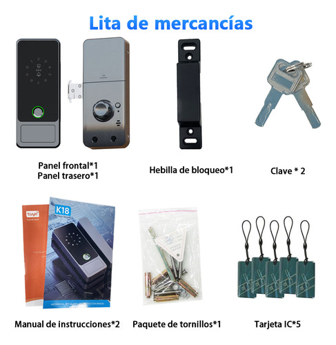 Cerradura De Puerta De Madera Con Bluetooth Raykubr G18tuya