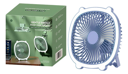 Ventilador De Escritorio Recargable Mini Ventilador Portátil 15.24 Cm Azul Blanco Plásticos 3