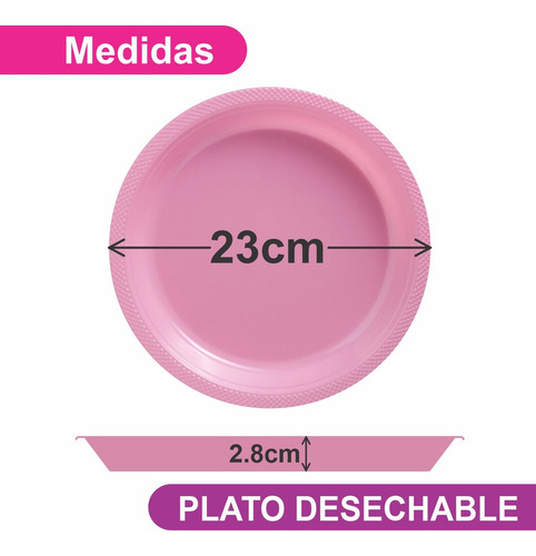 Plato Grande De Plástico Desechable Granmark - 20 Piezas Col