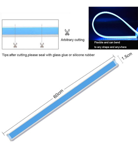 Tira De Luces Led Drl Rgb Flexible De 60cm, 2 Pares