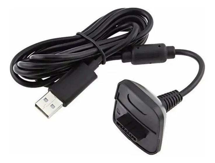 Cable Extensión Para Control Kit Carga Y Juega Xbox 360 Color Negro O Blanco