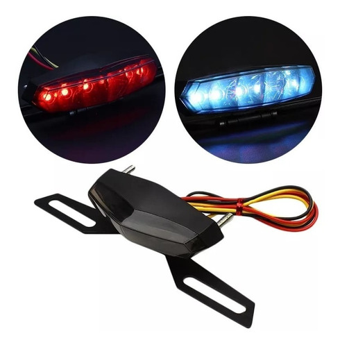 Tercer Stop Luz De Freno Auxiliar Moto Led Roja Y Azul 12v