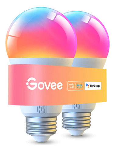 Govee Smart A19 Bombillas Led, 1000 Lm Rgbww Regulables, Wi-