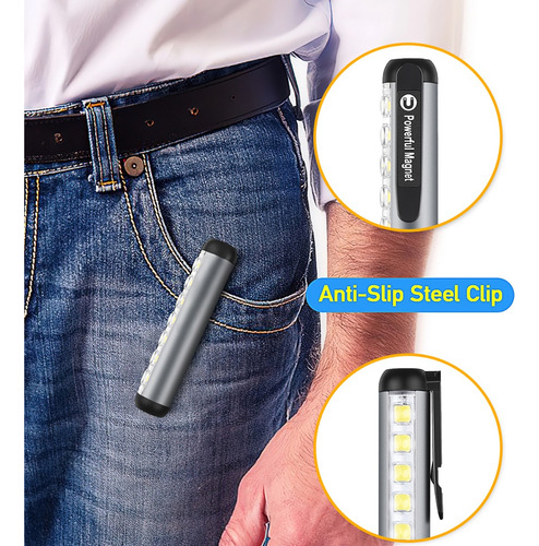 Mini Linterna Led Portátil Ultrabrillante, Lámpara Magnética