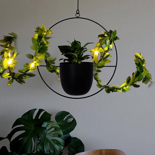 Guirnalda De Luces Navideñas Simuladas Con Plantas De Ratán