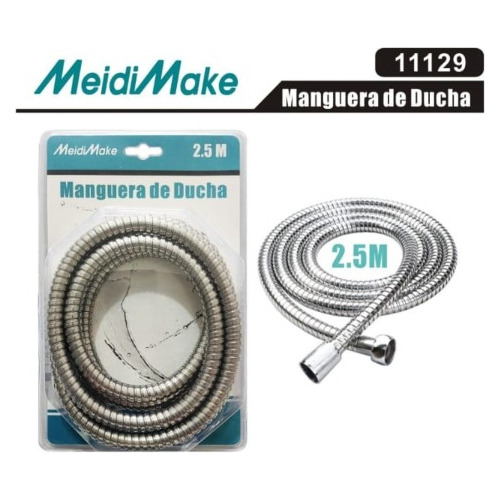 Manguera Ducha Flexible Extensible Cromada 2.5mt Inoxidable