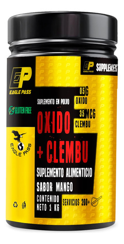 Eagle Óxido Nítrico + Clembuterol 1kg Pre Entreno Mango