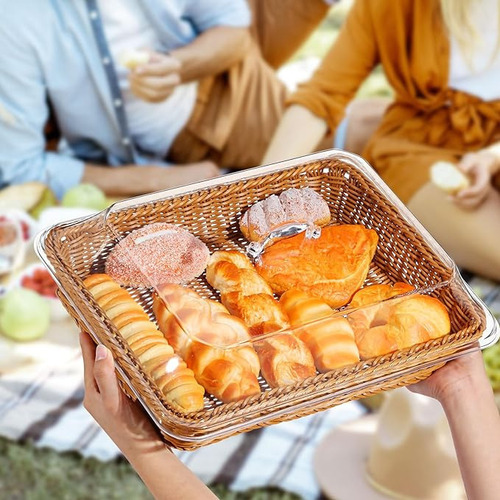 Cesta De Pan Con Tapa Acrílica Para Alimentos