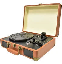 Comprar Tocadiscos Con Parlantes Bluetooth Entrada Aux Usb Maletin