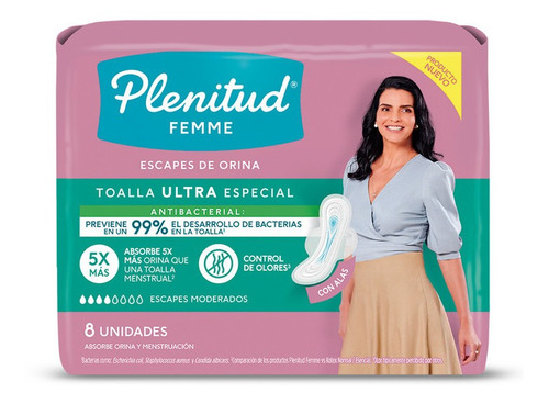 Imagen 2 de 2 de Plenitud Toalla Ultra Femme 8x12 Unidades