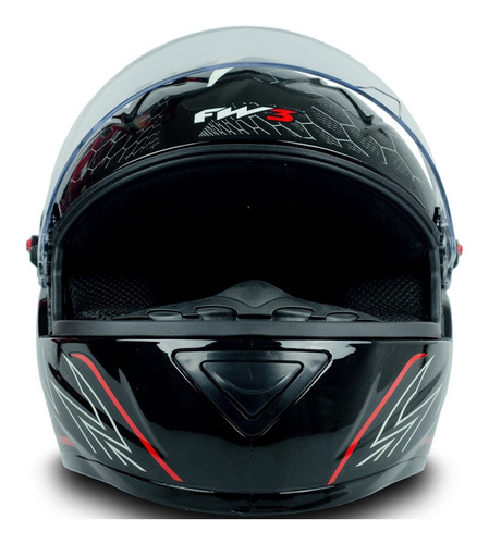 Imagem 3 de 6 de Capacete Narigueira Moto Gt2 Preto Branco Vermelho Brilho