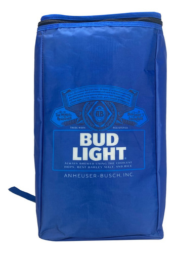 Mochila Hielera Bud Light Azul Nevera Portatil Bebidas Frías